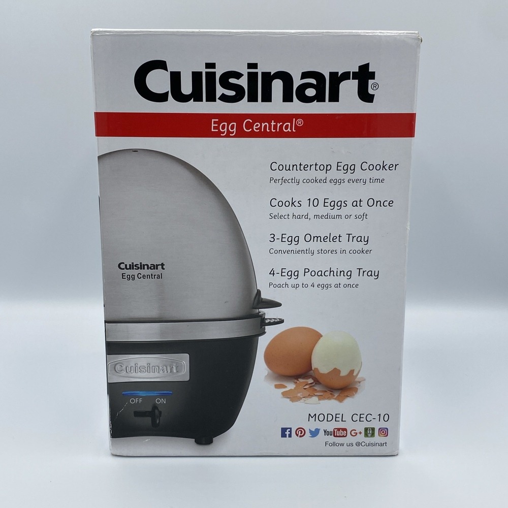 Cuisinart Egg Central CEC-10 10 Egg Cooker Complete Set Cleaned Tested Working
